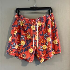 Fair Harbor Red Floral Swim Trunks